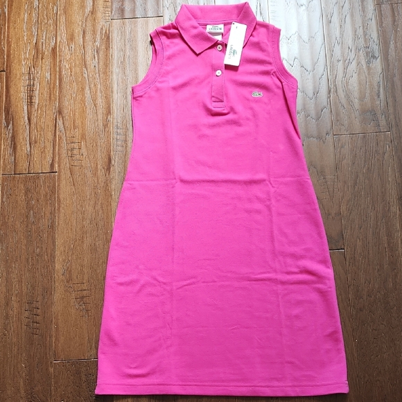 Lacoste Fuchsia Sleeveless Polo Dress - Picture 1 of 6